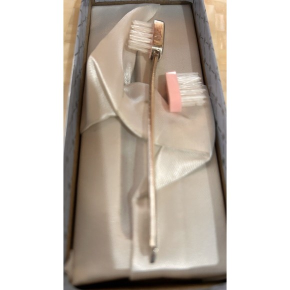 Vintage-NIB Sterling Silver BABY TOOTHBRUSH, GIRL PINK, Original Box - Picture 5 of 8